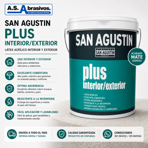 Pintura Látex San Agustín Plus Interior/Exterior