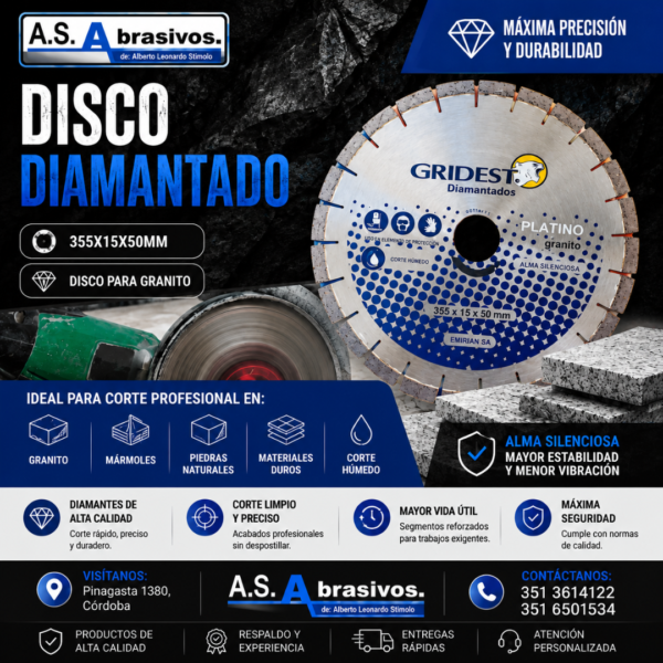 Disco Diamantado Gridest Platino – Granito