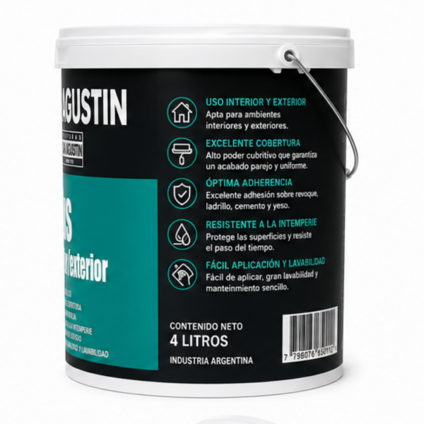 4 Pintura Látex San Agustín Plus Interior/Exterior