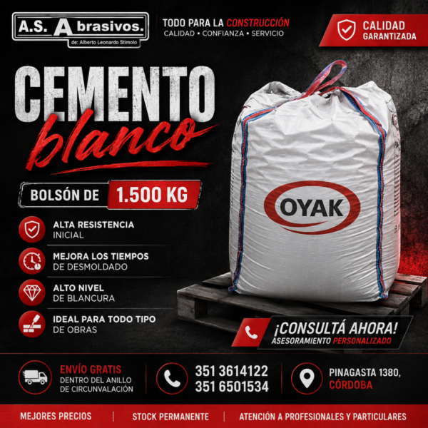 5 Cemento Blanco OYAK – Bolsón 1.500 kg