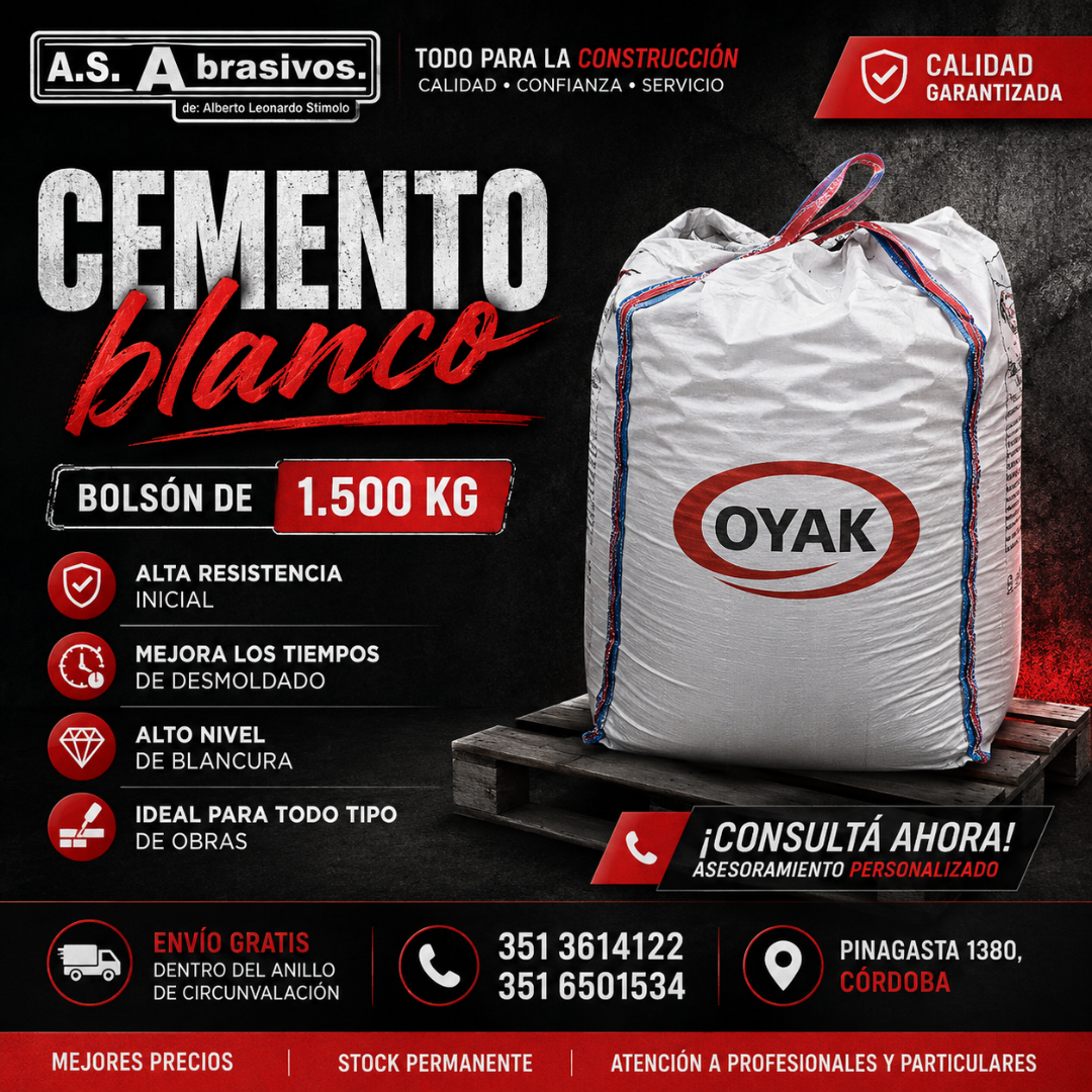 Cemento Blanco OYAK – Bolsón 1.500 kg