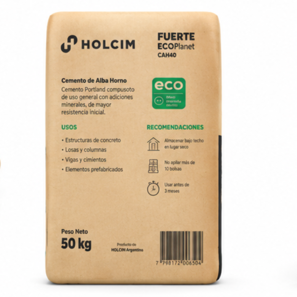 6-50kg Cemento Holcim Fuerte ECOPlanet CPC40 – 50 kg